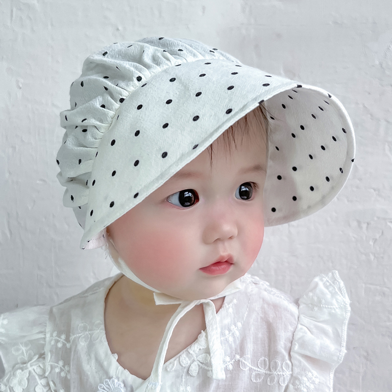 婴儿帽子夏季薄款女宝宝男单层薄款防晒遮阳公主渔夫帽盆帽太阳帽