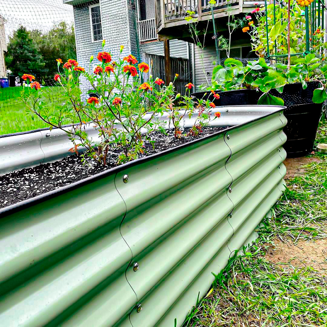 故若花园种植花箱户外围栏庭院阳台种菜花盆镀锌钢花坛花草种植箱