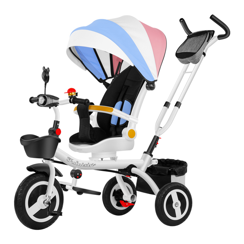 多功能儿童三轮车婴儿童男女宝宝可躺车幼童可折叠脚踏车溜娃推车