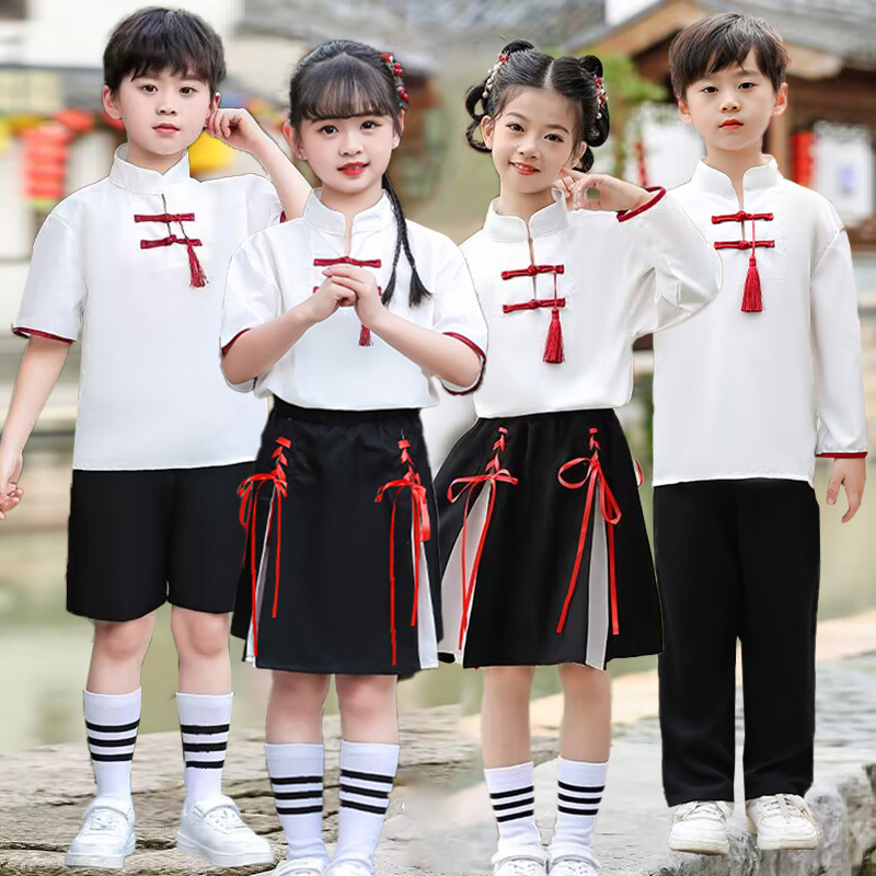六一儿童合唱演出服中国风汉服幼儿园毕业班服中小学生朗诵表演服