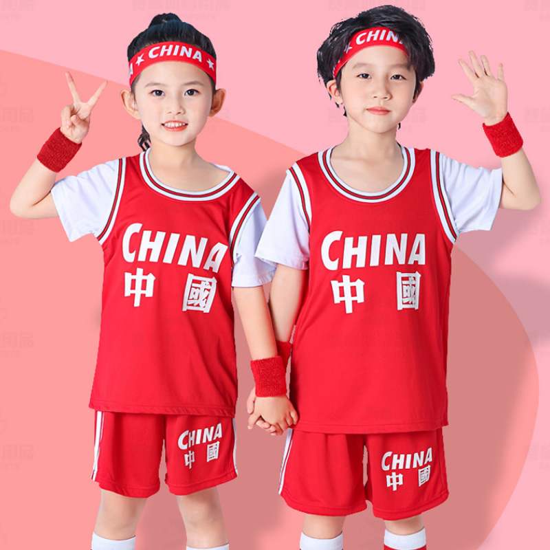 儿童演出服啦啦队运动会篮球服装儿童开幕式演出服幼儿园小学生操