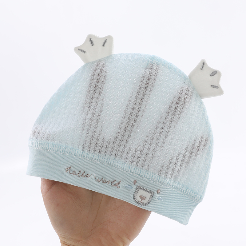 0一3个月新生婴儿儿帽子夏季薄款胎帽单层护卤门初生男女宝宝夏款