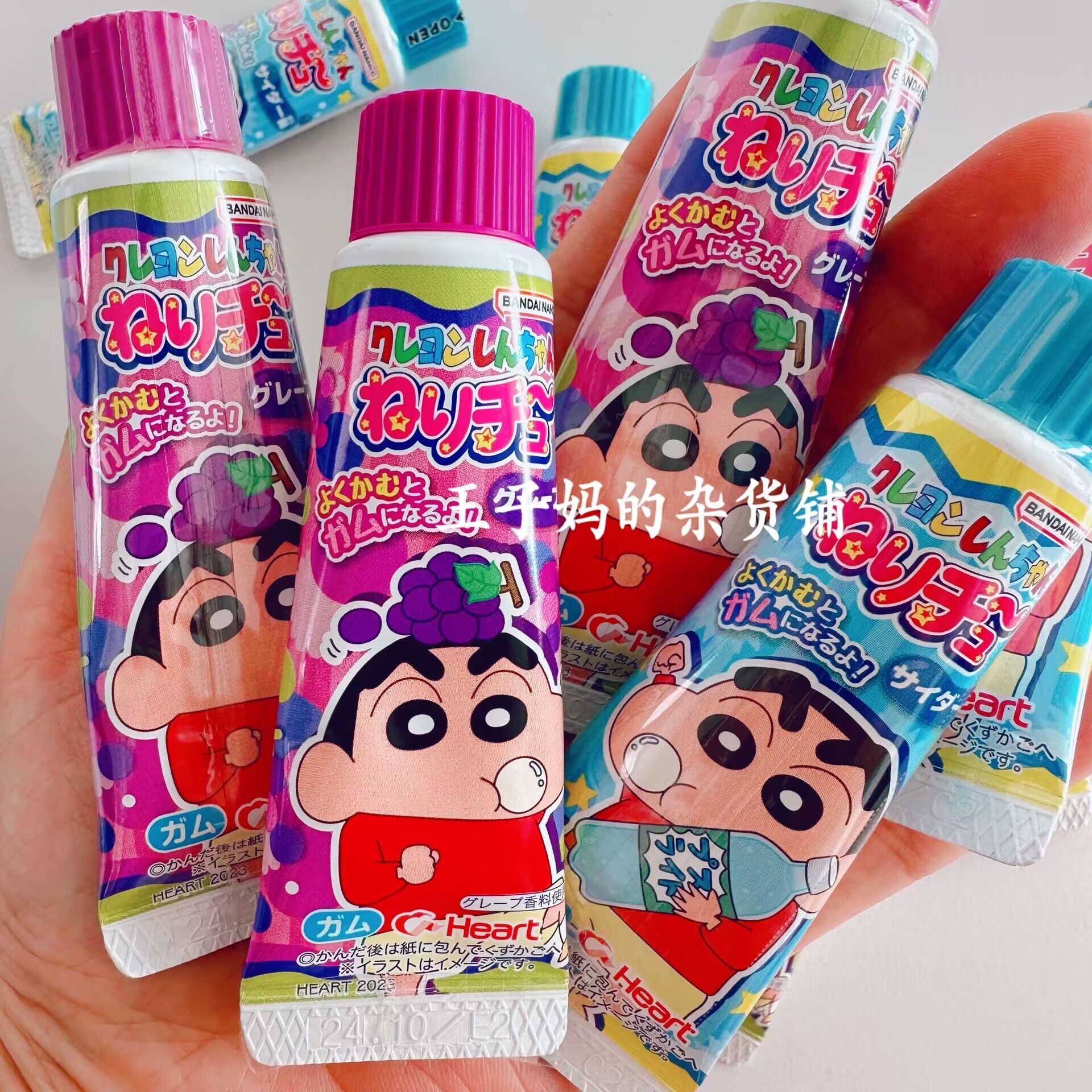 现货日本进口蜡笔小新牙膏糖葡萄味糖汽水味口香糖泡泡糖儿童零食