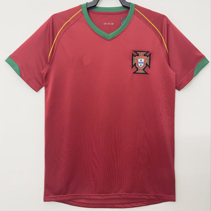 复刻版2006年世界杯葡萄牙主场复古老款球衣17号C罗7号菲戈足球服