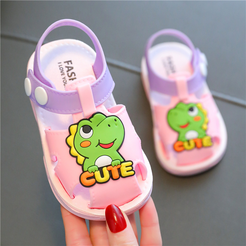 宝宝凉鞋0-2岁夏男女儿童包头塑料防滑凉鞋婴幼儿软底防尿步前鞋