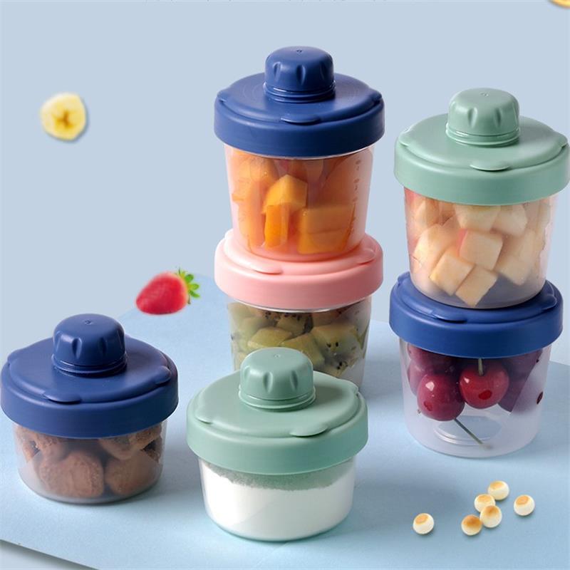 妞妞熊3个婴儿奶粉盒辅食便携分装密封储存罐防潮奶粉米粉储物罐