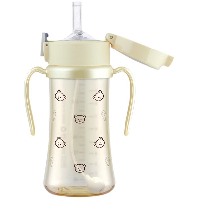 韩国GROSMIMI格罗咪咪小熊奶瓶宝宝吸管杯带重力球吸管婴儿童喝奶