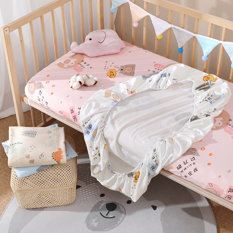 婴儿床床笠纯棉a类床罩宝宝床上用品儿童床单床垫套拼接床可定做
