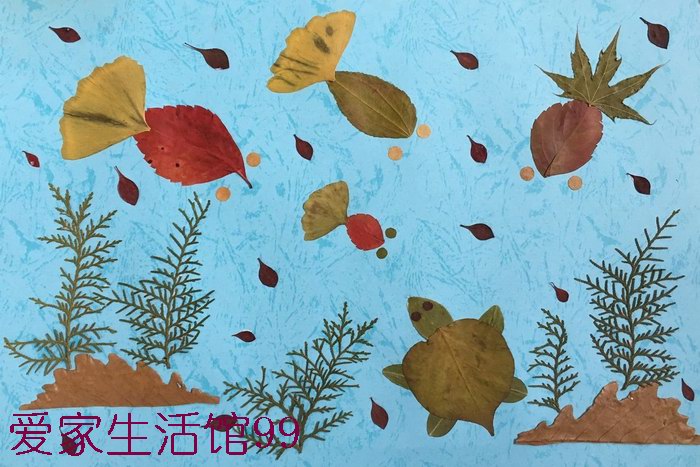 小学生真树叶粘贴画幼儿园标本叶子创意手工制作拼贴画diy材料包
