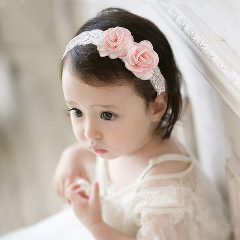 婴儿发带韩国公主儿童发饰女宝宝头花饰品满月百天照生日摄影超仙