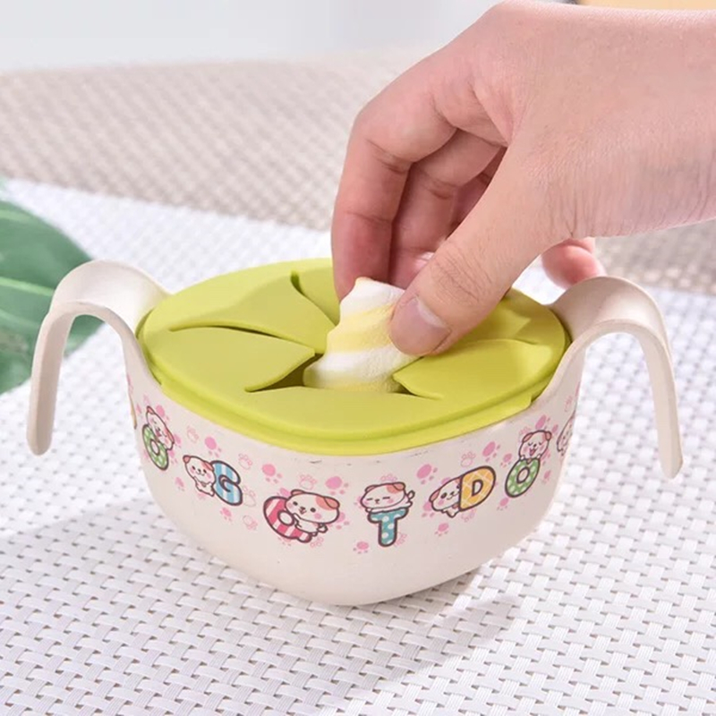 宝宝竹纤维餐具婴儿吸盘碗强力双面硅胶吸盘贴辅食零食碗喝汤吸管