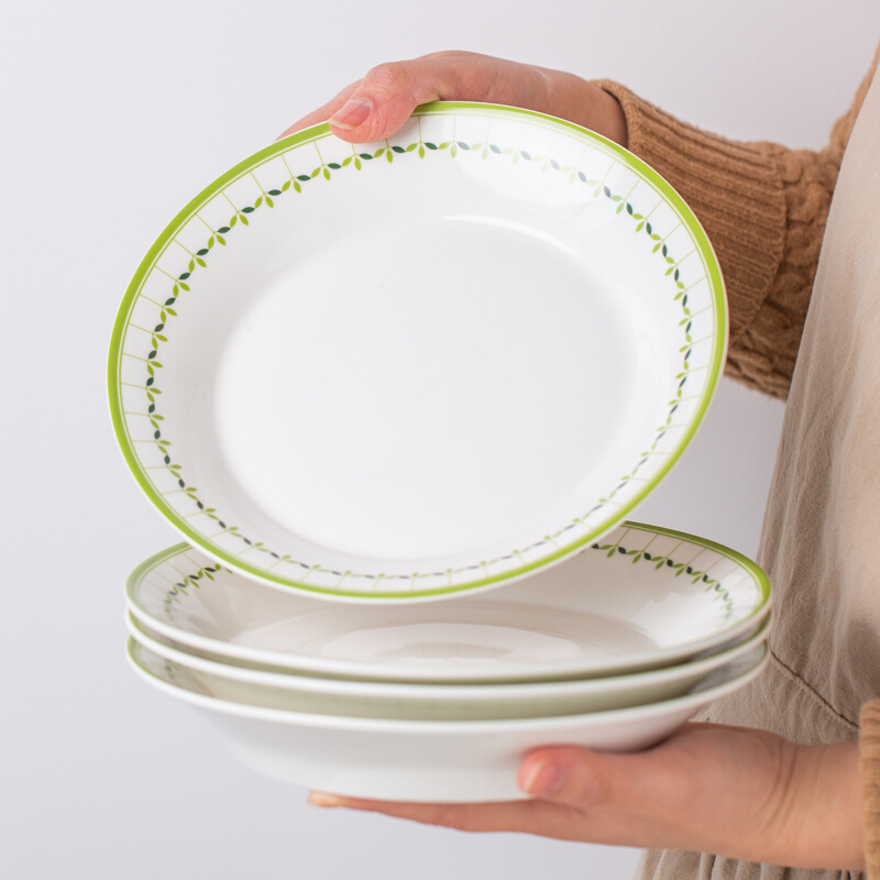 绘市集8寸盘子菜盘家用陶瓷深盘碟子好看的高颜值仪式感圆盘餐具