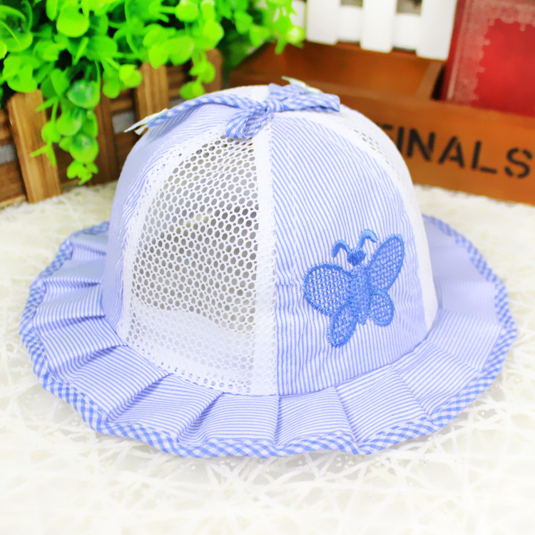 婴儿帽子6-24个月宝宝盆帽遮阳凉帽男女童太阳帽春夏网面帽渔夫帽
