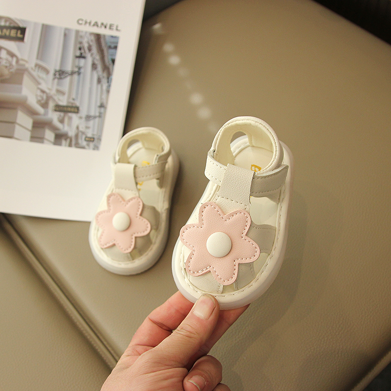 【精品】女宝宝包头凉鞋夏季一周岁可爱软底防滑婴儿鞋子公主鞋小