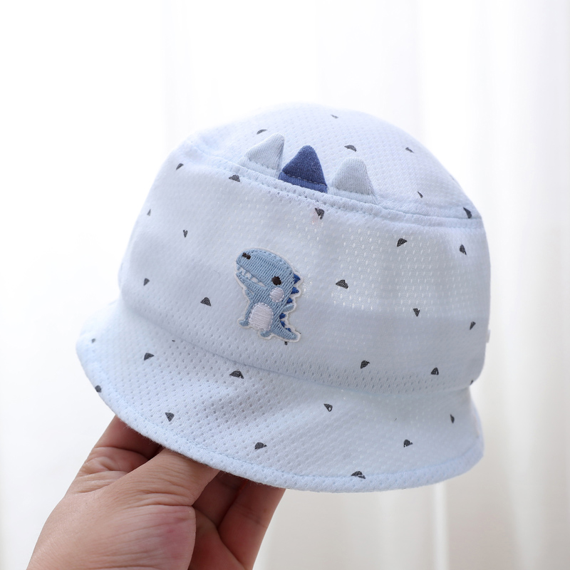 婴儿帽子夏季薄款遮阳帽0一6月新生儿防晒帽宝宝渔夫帽3太阳帽男