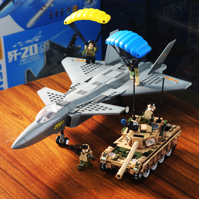 适用乐高积木8一12岁歼20战斗机直升飞机拼装模型男孩子儿童玩具
