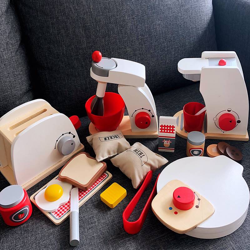 速发Wooden Toys Kitchen Pretend Play House Toy Wooden Simula