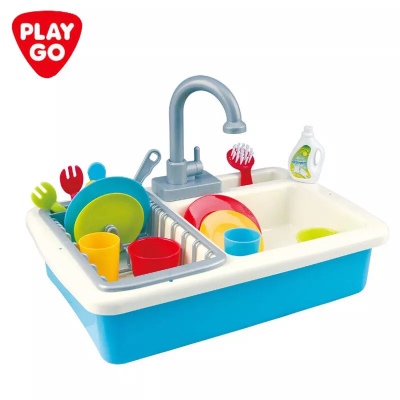 贝乐高厨房小水池儿童过家家玩具餐具清洁戏水槽儿童洗碗玩具小孩
