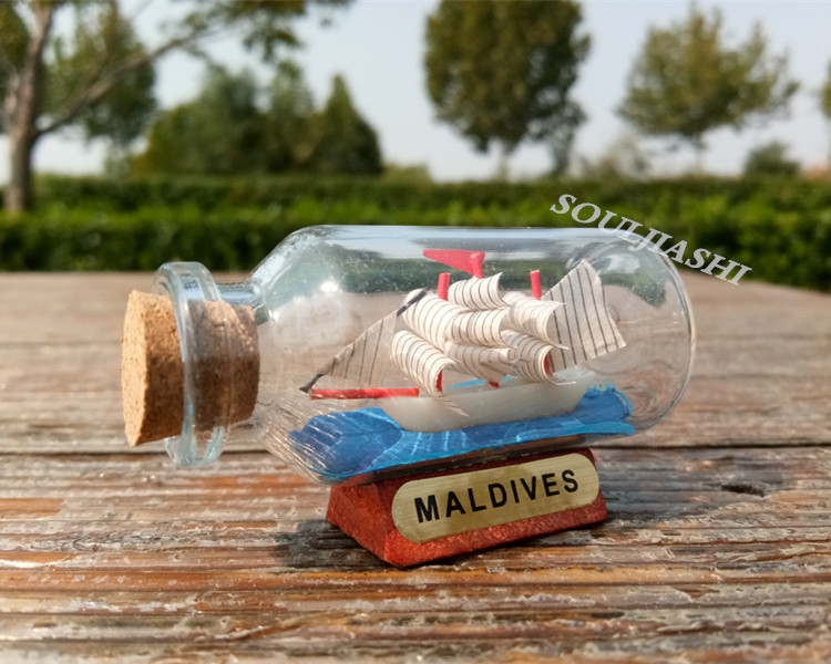 热卖马尔代夫纪念品软木塞玻璃瓶许愿瓶帆船漂流瓶节日礼品 特价