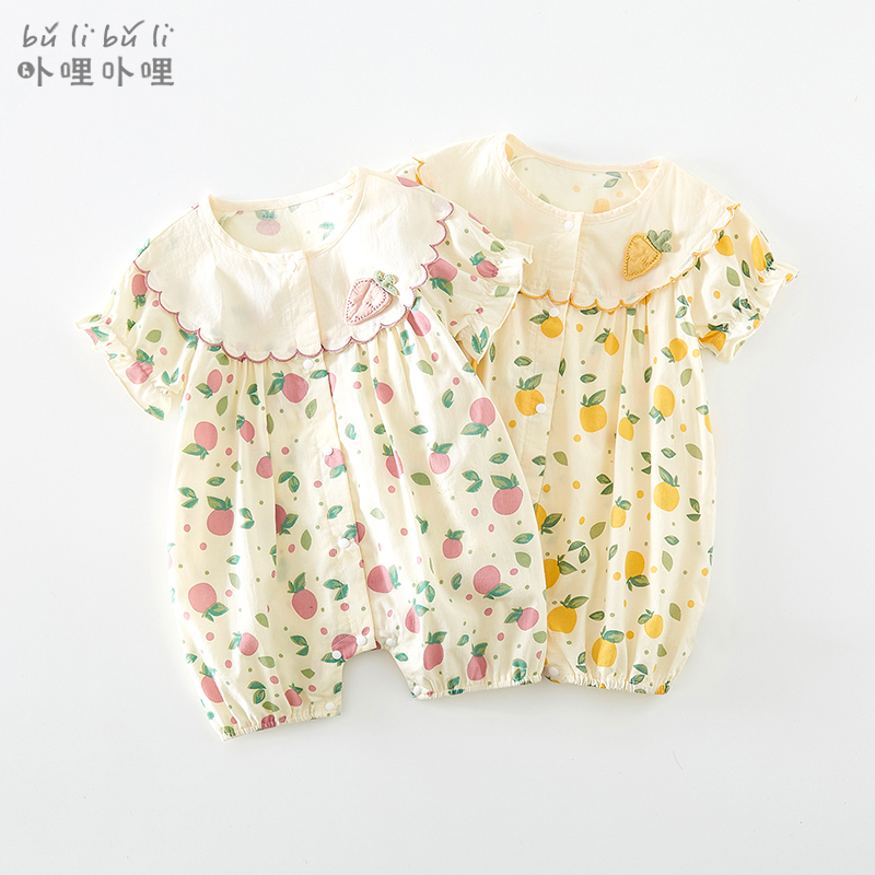女宝宝夏装套装0一1岁6月新生婴儿衣服夏季哈衣薄韩版洋气连体衣8