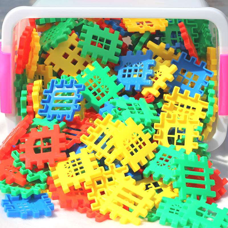 儿童益智力方块拼插装积木房子家园3-6岁大块塑料幼儿园桌面玩具