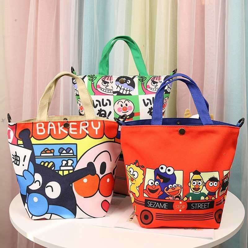 日本吸奶器收纳包妈咪包手提袋子夏季小号时尚帆布面包超人外出包