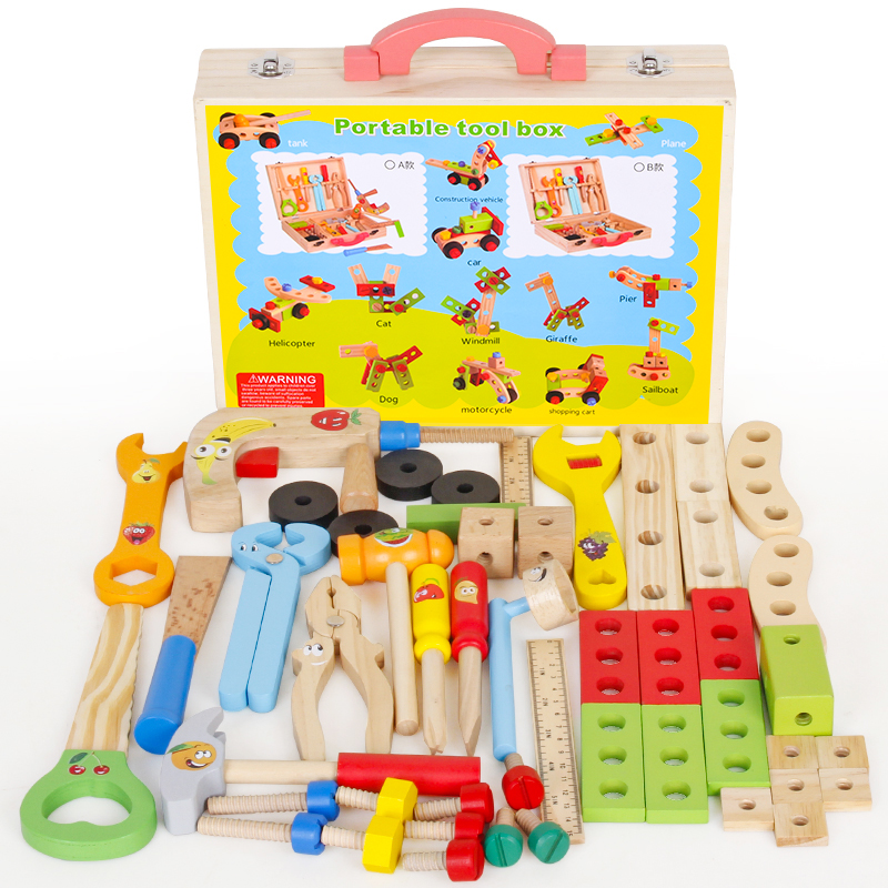 高档儿童维修理木制工具箱玩具仿真拆装多功木工男宝宝过家家益智