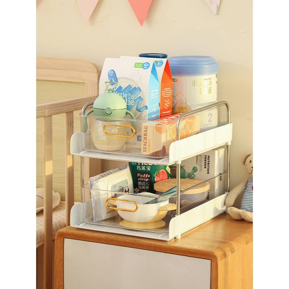 新品奶瓶收纳婴儿用品置物架宝宝餐具辅食碗沥干餐桌分层架晾干柜