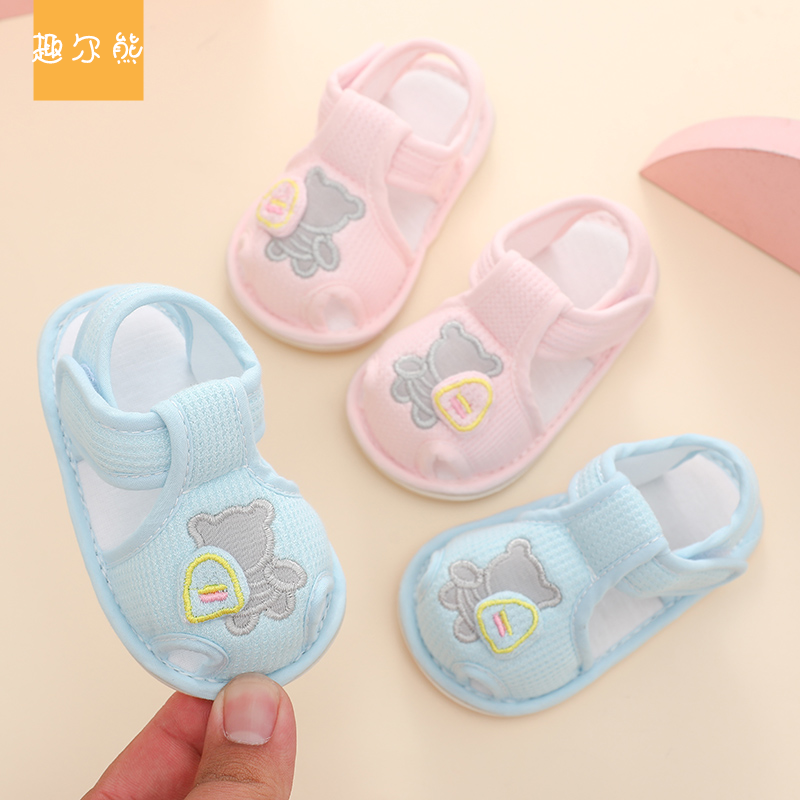 女宝宝学步鞋夏季婴幼儿0-1岁软底3-6-12个月男宝宝防滑学步凉鞋