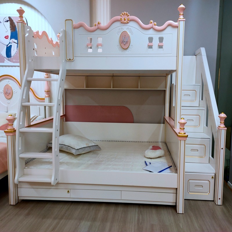 学生北欧板木儿童床卧室双层子母床1.2/1./1.米上下床工厂