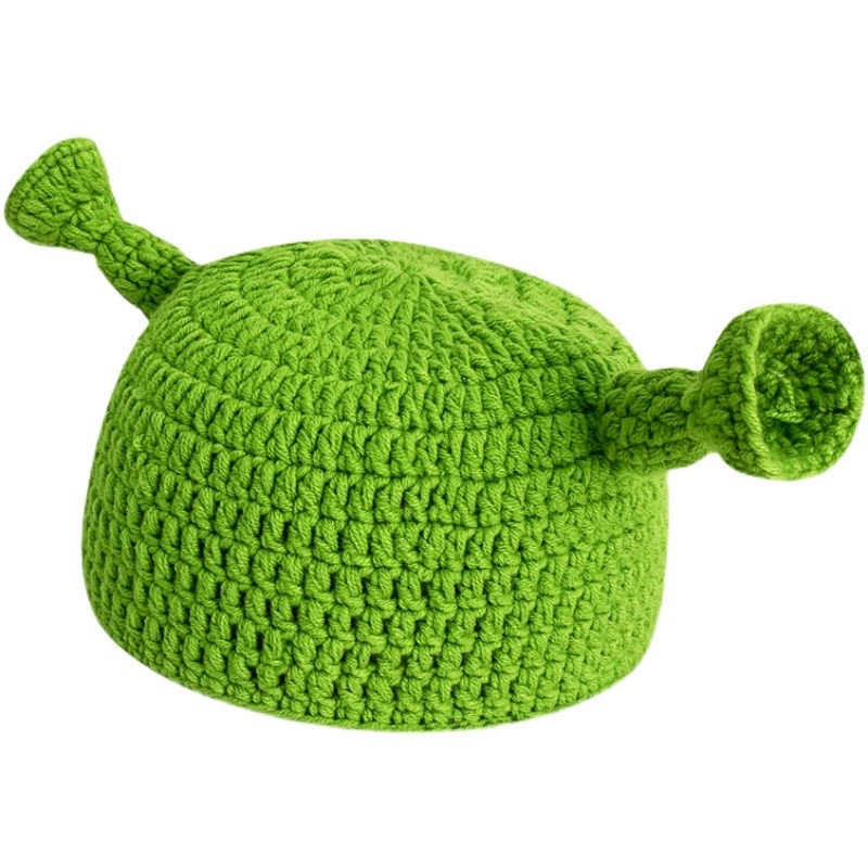 推荐Hat Green Monster Shrek cartoon knitted woollen hat Wint