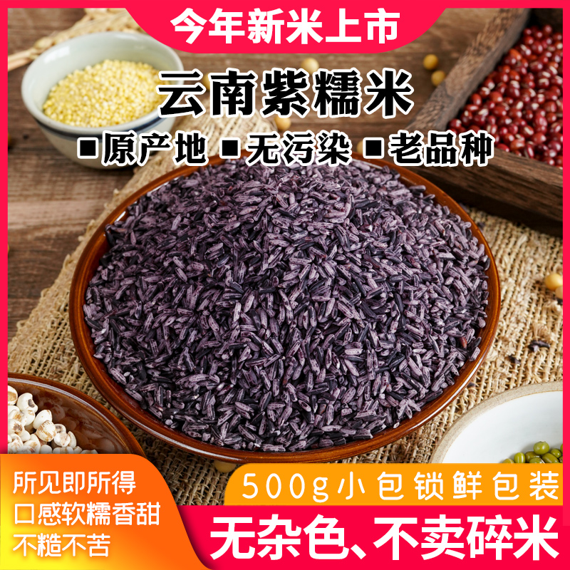 云南紫糯米农家墨江紫米老品种2023年新米紫米饭团面包熬粥