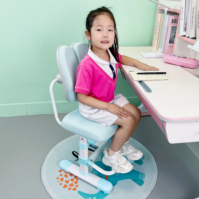 儿童学习椅矫f正坐姿可升降调节双靠背凳小学生家用书桌椅办公椅
