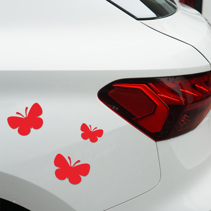 汽车划痕遮个性创意蝴蝶纯色白色贴纸车身保险杠小刮痕遮盖车贴画