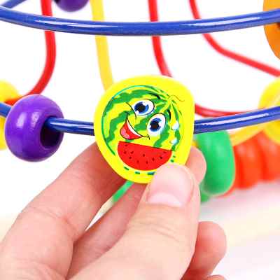 绕珠串珠益智力开发玩具水果积木制男孩女宝宝2-3岁婴幼儿童早教