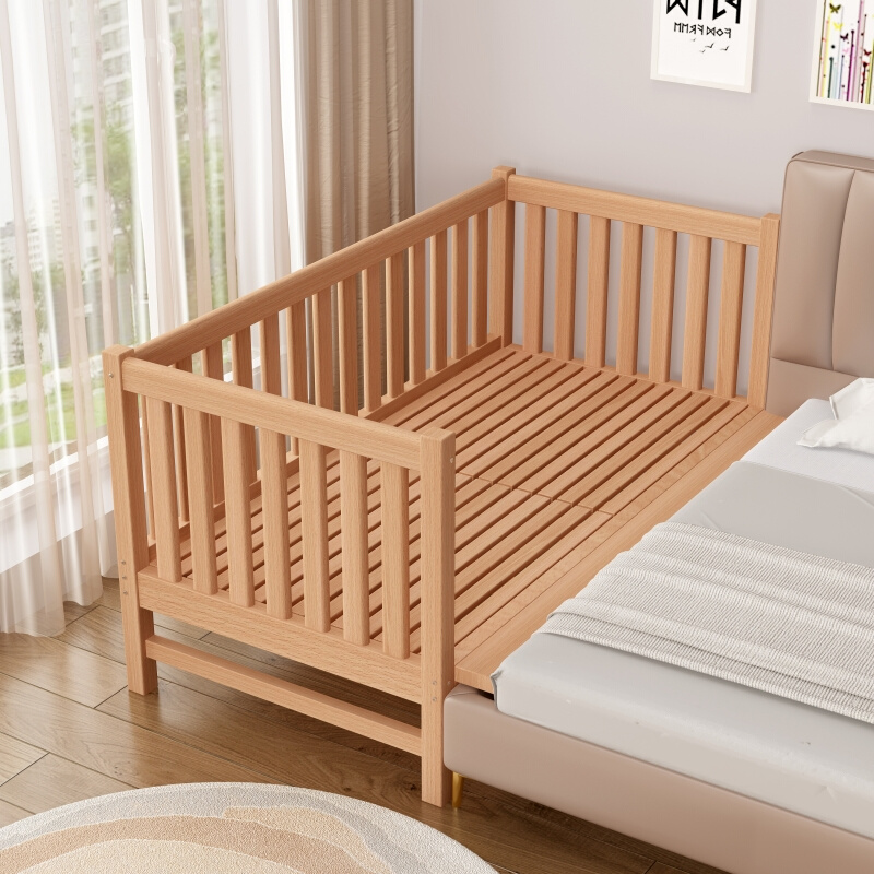 森林木实木儿童拼接床加宽床边高护栏宝宝小床定制婴儿床拼接大床