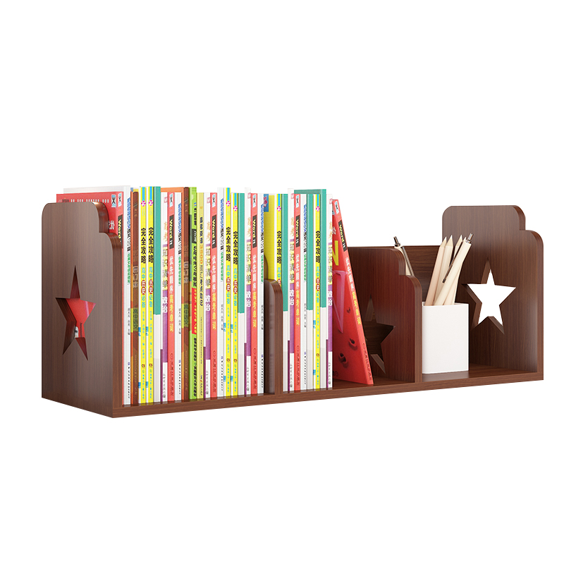 全实木书架儿童桌面置物架学生桌上书架小型书柜书立架分格收纳架