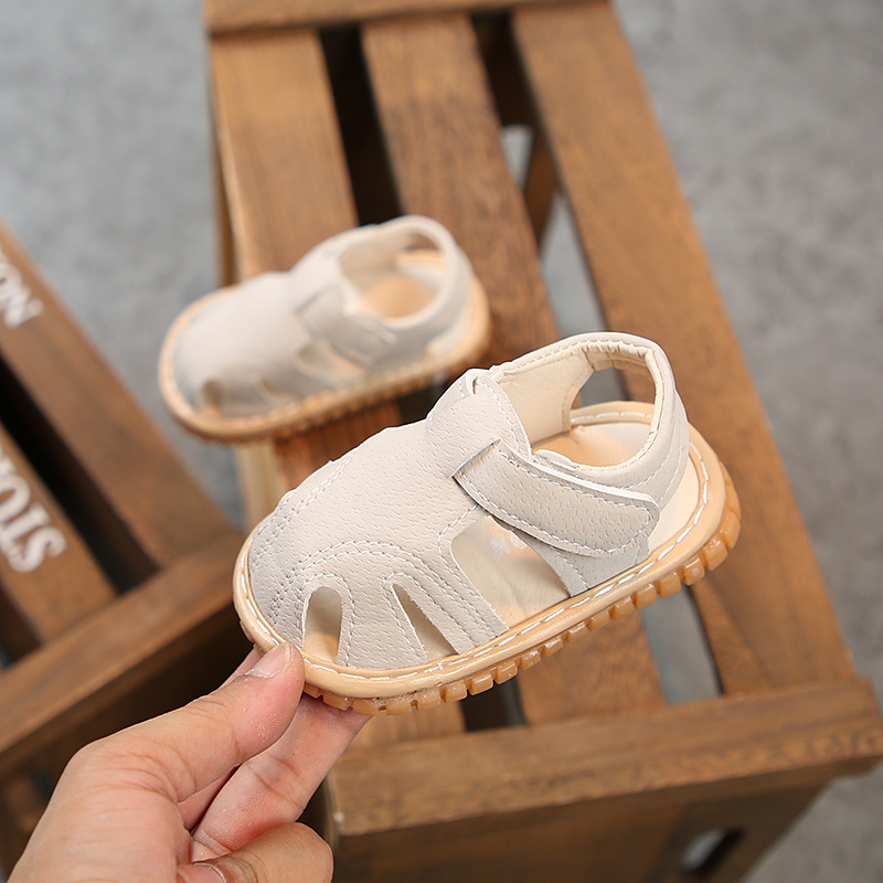 儿童凉鞋包头夏季0-1岁叫叫鞋春1-2岁女童婴儿学步鞋软底男宝宝鞋