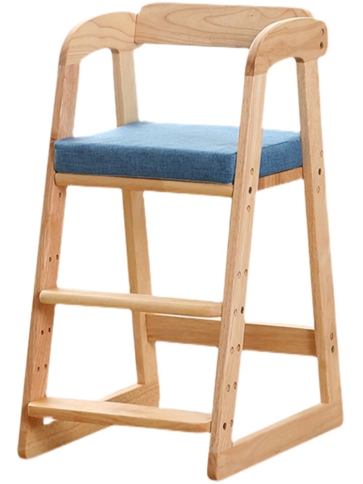 儿童餐椅木质大宝宝家用高脚凳简约实木吃饭椅子加大升降成长座椅