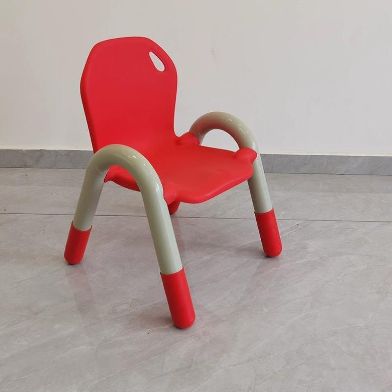 幼儿园椅子儿童塑料靠背椅早教中心幼儿宝宝加厚防滑带扶手小凳@