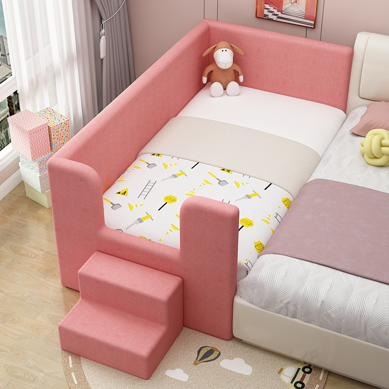 实木儿童床拼接床加床婴儿简约小床拼接大床延边床加宽宝宝床神器