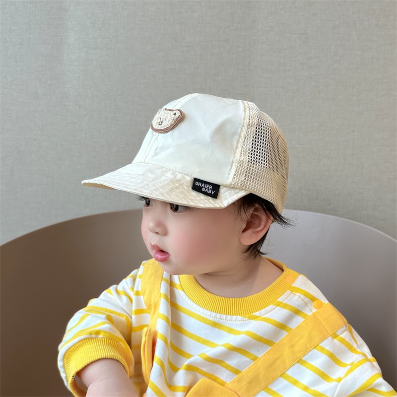 婴儿帽子夏季幼儿防晒帽薄款透气宝宝网帽可爱卡通儿童棒球帽遮阳