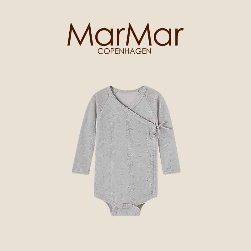 MarMar2023新品婴儿系带长袖包屁衣宝宝秋冬羊毛哈衣婴幼儿爬爬服
