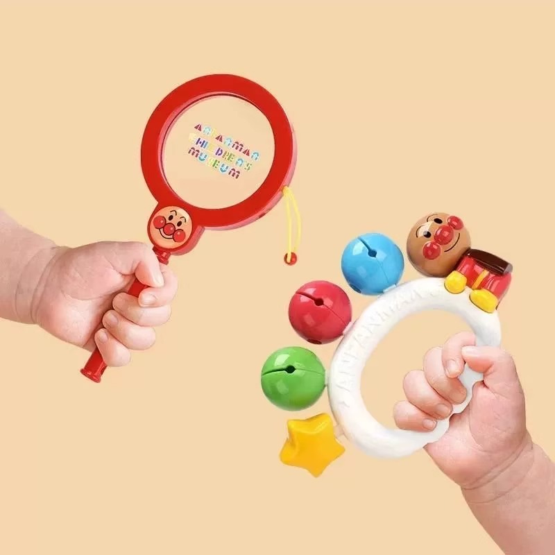 面包超人新生宝宝摇铃沙锤拨浪鼓安抚玩具0-6-12个月婴儿抓握手摇