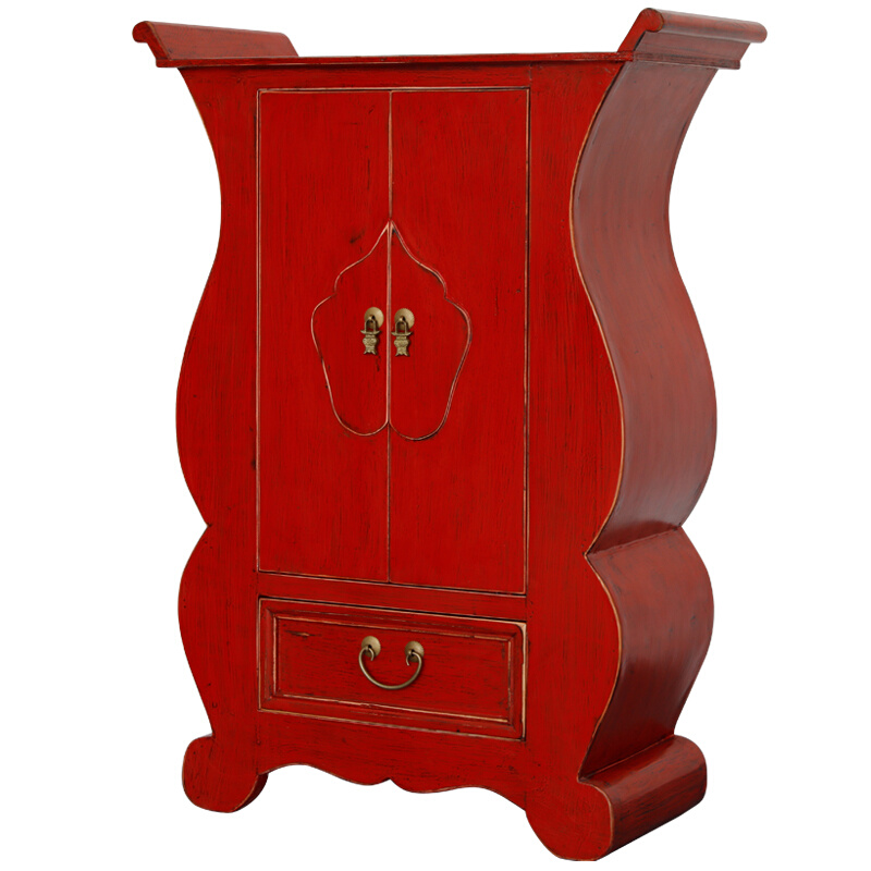 古朴彩漆做旧家具中式玄关柜葫芦装饰柜子翘头供桌实木鞋柜餐边柜