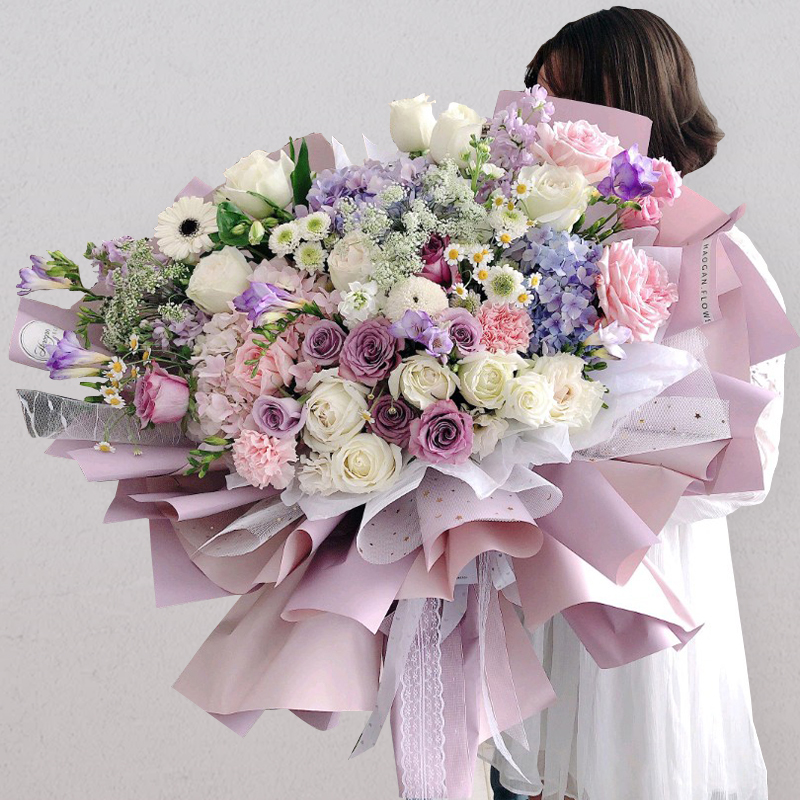 母亲节超大巨型鲜花束玫瑰花向日葵生日广州鲜花速递同城配送女友