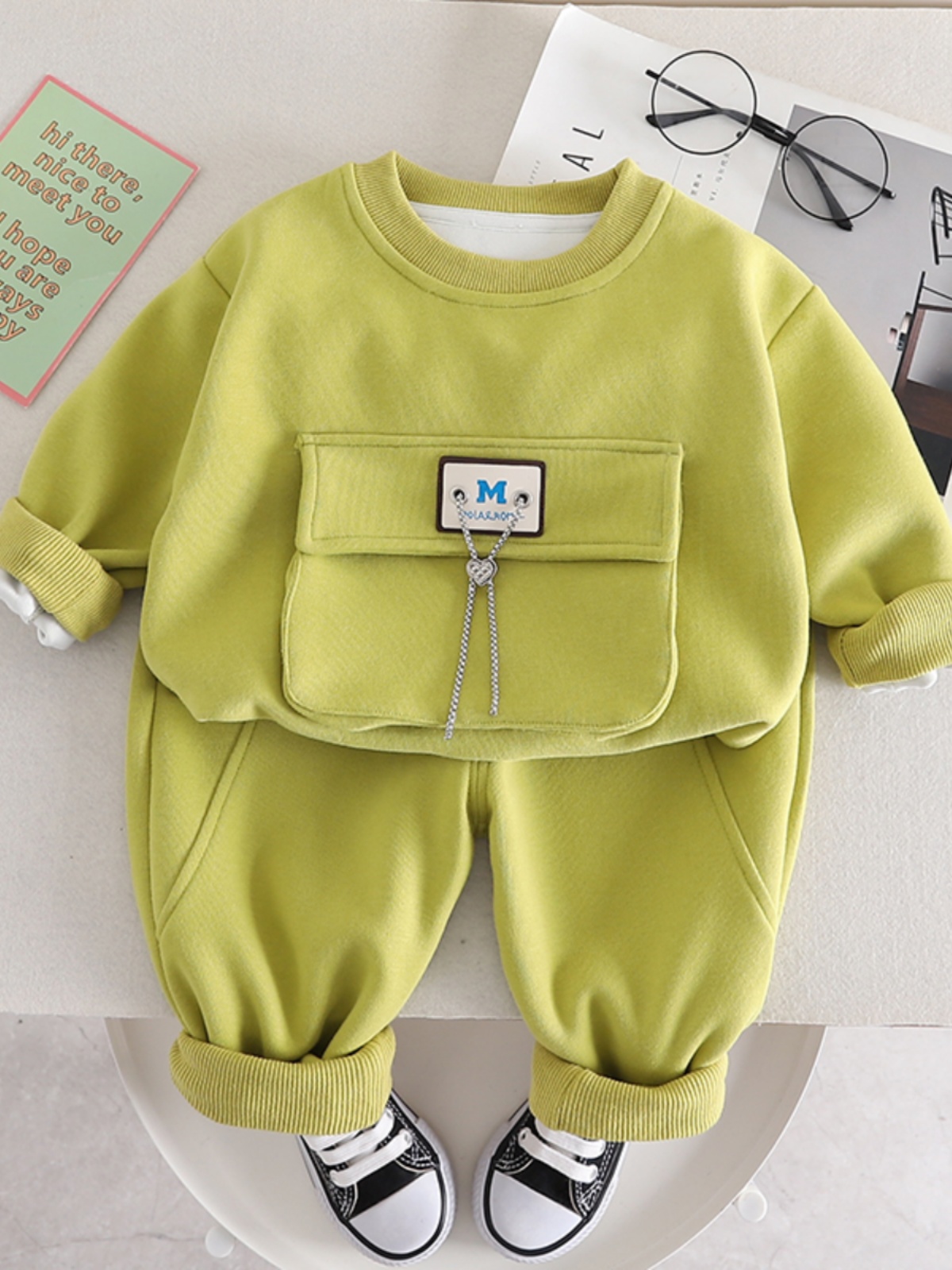 男童装秋季卫衣宝宝长袖套装0一1-2-3岁婴儿衣服洋气分体外出服潮