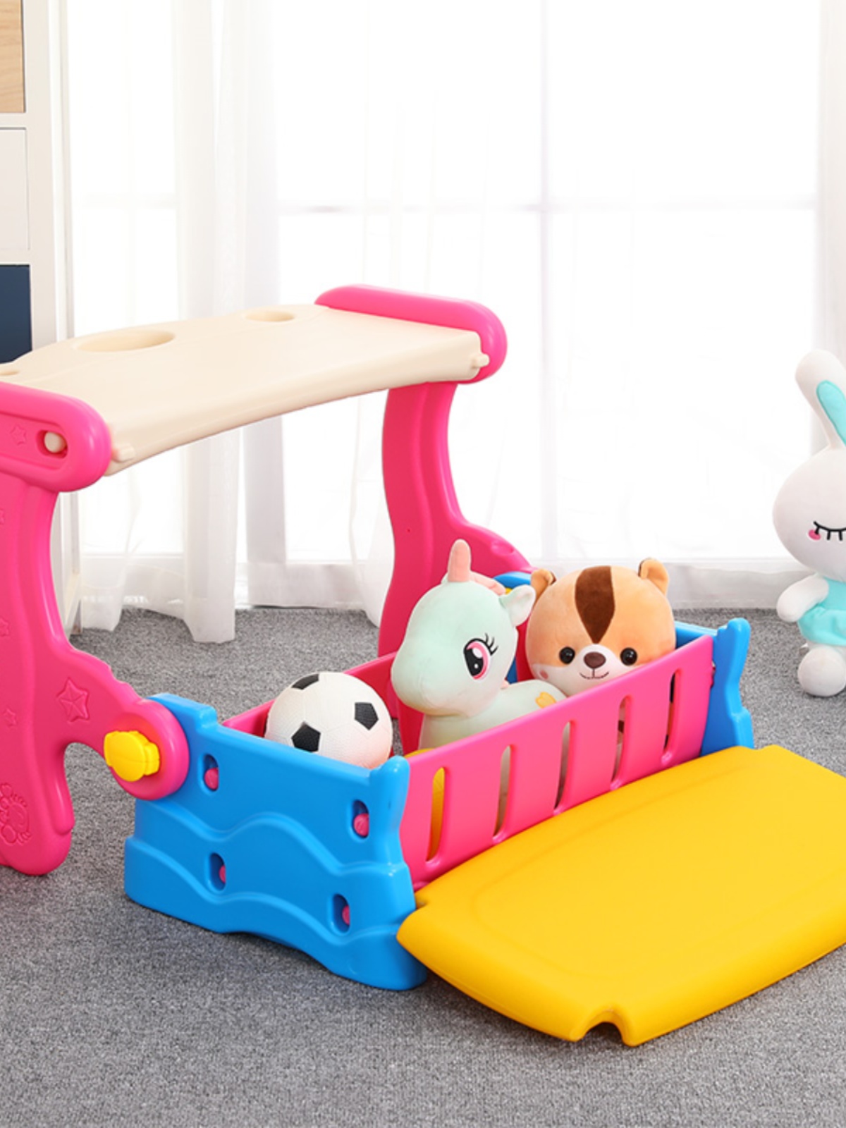 新品儿童椅子靠背椅塑料加厚宝宝便携餐椅多功能可折叠储物凳子沙