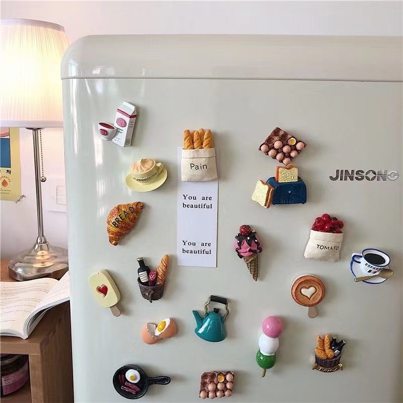 创意3D冰箱贴仿真食物可爱磁力贴留言贴磁性贴装饰立体树脂磁铁贴