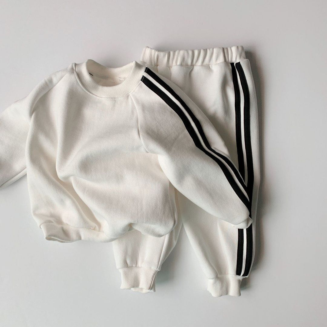 儿童卫衣套装2022秋冬新款长袖纯色一岁婴儿男童女童宝宝两件套